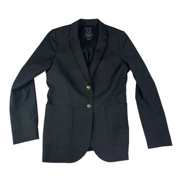 Talula women's 8 medium dark Charcoal Blazer revolve wool blend business - Picture 1 of 11